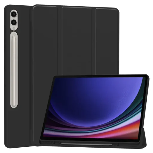 Samsung Galaxy Tab S9 Plus / S10 Plus Techsuit - Flex Trifold (Pencil Holderrel) - Fekete tok - 1