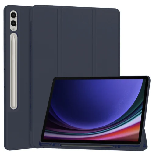 Samsung Galaxy Tab S9 Plus / S10 Plus Techsuit - Flex Trifold (with Pencil Holder) - Sötétkék tok - 1
