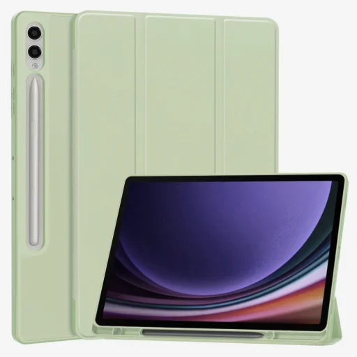Samsung Galaxy Tab S9 Plus / S10 Plus Matcha Zöld Techsuit Flex Trifold (Pencil Holderrel) tok - 1