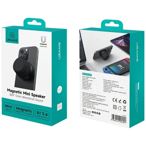 USAMS YX016 mágneses bluetooth hangszóró fekete - 5