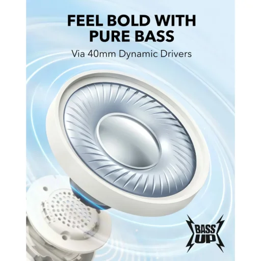 Bluetooth fejhallgató MultiPoint Anker Soundcore H30i, Fehér A3012G21 - 4