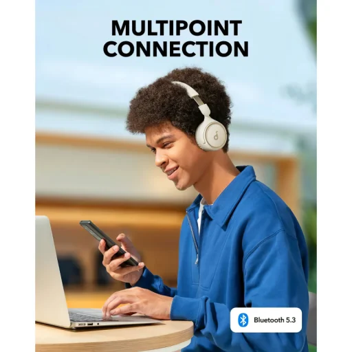 Bluetooth fejhallgató MultiPoint Anker Soundcore H30i, Fehér A3012G21 - 6
