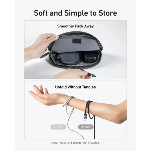 USB-C to USB-C Kábel Anker, 240W, 0.9m, Fekete A82E2H11 - 3