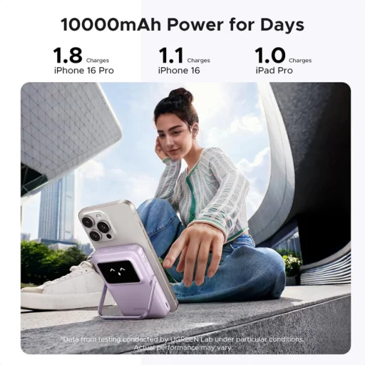 UGREEN PB764 Uno powerbank, 10000mAh, 20W, PD + FQI, Szürke - 8