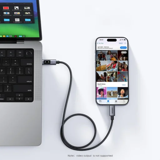 UGREEN L509 USB-C - USB-C kábel, 100W, 5A, 0.5m, Szürke - 5