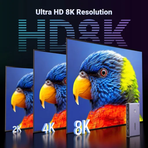 UGREEN CM692 HDMI Video Kapcsoló, 2 x HDMI - HDMI, Szürke - 7