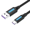 Vention CORBI USB 2.0 A - USB-C kábel 5A 3m fekete PVC