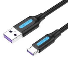 Vention CORBI USB 2.0 A - USB-C kábel 5A 3m fekete PVC