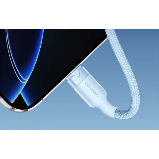 USB 2.0 A férfi - C férfi 3A kábel Vention CTNLF 1M (Kék) - 4