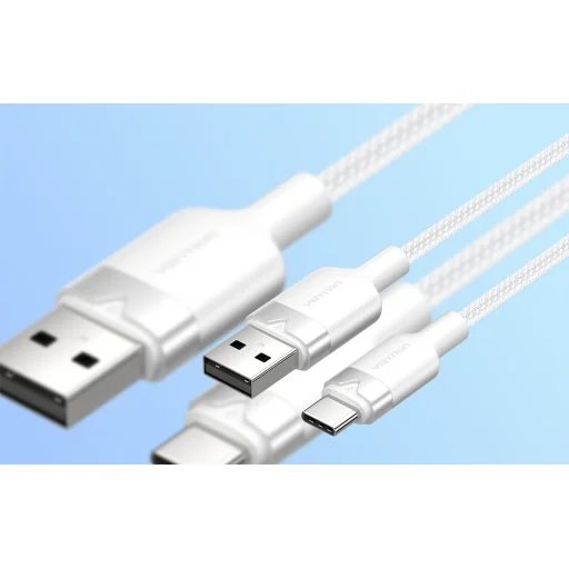 USB-C A Male - USB 2.0 A Male 3A Kábel Vention CTNWH 2M (Fehér) - 7