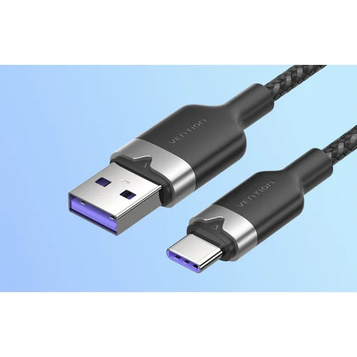 USB 2.0 A Férfi - C Férfi 6A Kábel Vention CTOBF 1M (Fekete) - 6