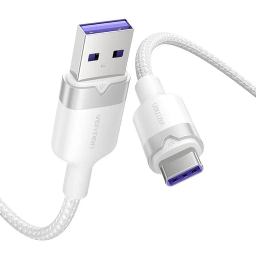 USB 2.0 A Male - C Male 6A kábel Vention CTOWF 1M (Fehér) - 2