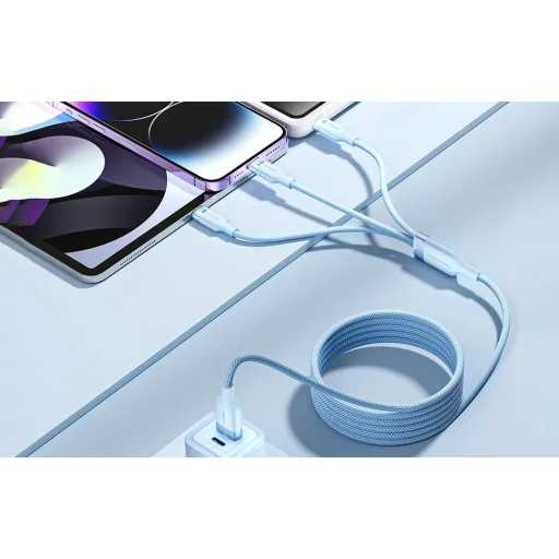 3 az 1-ben USB 2.0 A - USB-C/Lightning/Micro-B kábel Vention CTPLG 1,5M (kék) - 5