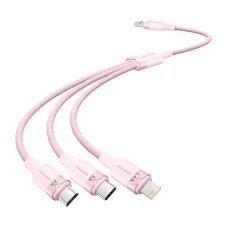 USB 2.0 A férfi - 3 az 1-ben 3A kábel Vention CTPPG 1,5M (Rózsaszín)
