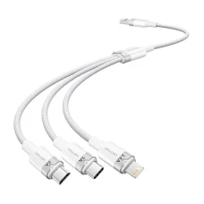 Fehér Vention CTPWG 3in1 3A kábel 1,5M USB 2.0 A