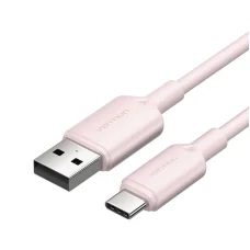 USB 2.0 A Típusú - C Típusú 3A Kábel Vention CTQPF 1M (Rózsaszín)
