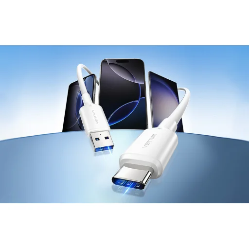 USB 2.0 A férfi - C férfi 3A kábel Vention CTQBH 2M (Fekete) - 3