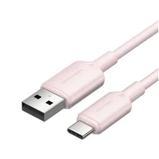 USB 2.0 A Male - USB-C 3A Kábel Vention CTQPH 2M (Rózsaszín)