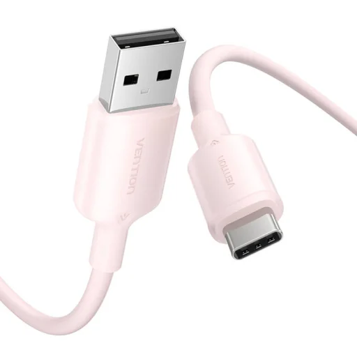 USB 2.0 A Male - USB-C 3A Kábel Vention CTQPH 2M (Rózsaszín) - 2