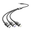 USB 2.0 A Férfi - 3 az 1-ben 6A Kábel Vention CTRBG 1,5M (Fekete) thumbnail
