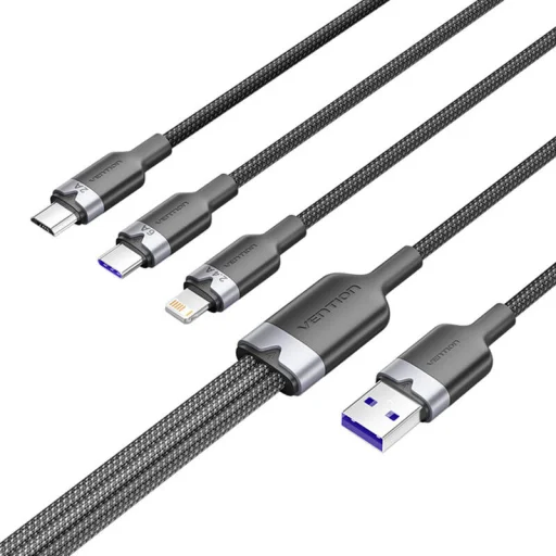 USB 2.0 A Férfi - 3 az 1-ben 6A Kábel Vention CTRBG 1,5M (Fekete) - 2