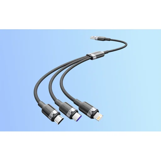 USB 2.0 A Férfi - 3 az 1-ben 6A Kábel Vention CTRBG 1,5M (Fekete) - 3