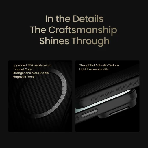 Nillkin CarboProp Aramid Mágneses iPhone 17 Pro tok Fekete - 8