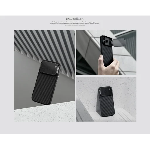 Nillkin CarboProp Aramid Mágneses iPhone 17 Pro tok Fekete - 9