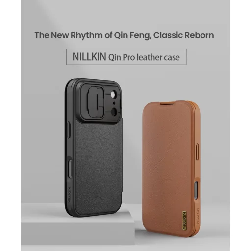 Nillkin Qin Book PRO fliptok Apple iPhone 17 Pro Fekete - 3