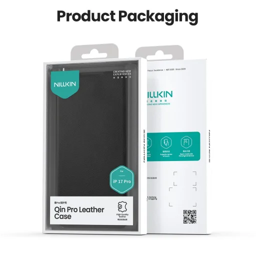 Nillkin Qin Book PRO fliptok Apple iPhone 17 Pro Fekete - 9