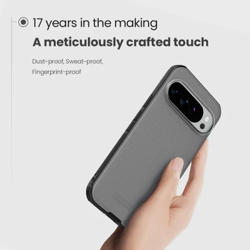 Nillkin Super Frosted PRO fliptok Google Pixel 10/10 Pro számára Átlátszó Fekete tok - 3