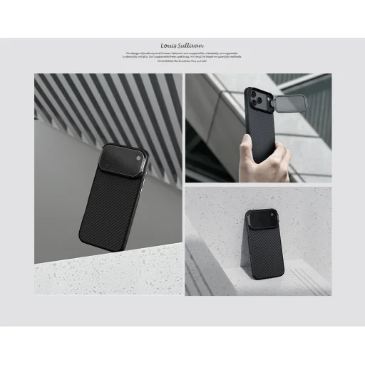 Nillkin CarboProp Aramid Mágneses Tok Apple iPhone 17 Pro Max Fekete tok - 9