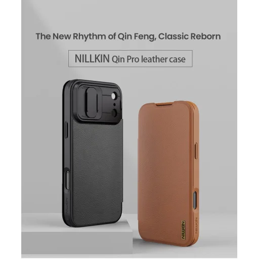 Nillkin Qin Book PRO iPhone 17 Pro Max barna tok - 3