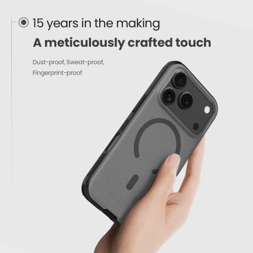 Nillkin Super Frosted PRO Mágneses Hátlap tok Apple iPhone 17 Pro átlátszó fekete - 5