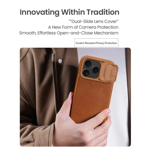 Nillkin Qin Book PRO fliptok Apple iPhone 17 Pro Fekete - 5