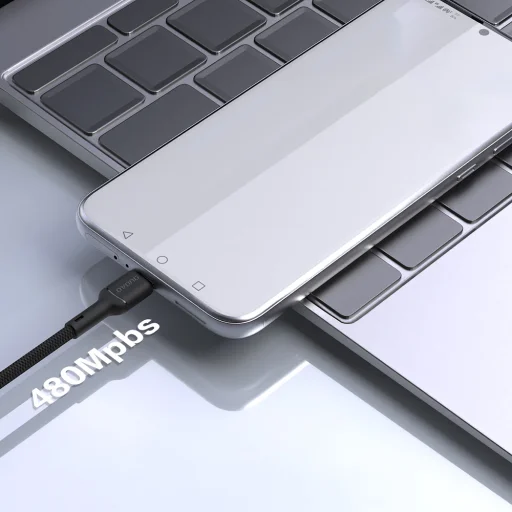 Dudao L9T 5A USB-A - USB-C kábel 1 m - Fekete - 3