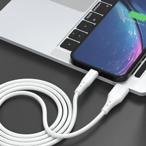 Dudao kábel USB - USB Type C 6A kábel 1 m fehér (TGL3T), - 3