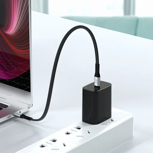 Dudao L10C USB-C - USB-C PD kábel 100W 5A 0.23m - fekete - 3