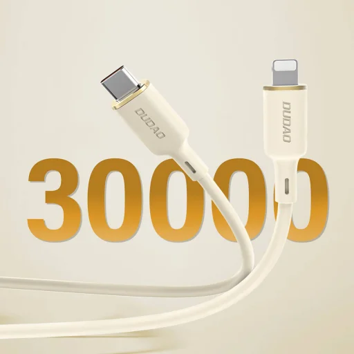 Dudao L7SF 2 az 1-ben kábel USB-C - USB-C / Lightning 100W 1.2m - bézs - 4