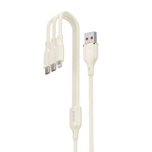 Dudao L7SE 3in1 kábel USB-A - USB-C / Lightning / micro USB 66W 1.2m - bézs - 1