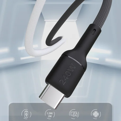 Dudao L9C Max 240W PD USB-C - USB-C kábel 1,2m - Fekete - 3