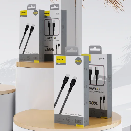 Dudao L9C Max 240W PD USB-C - USB-C kábel 1,2m - Fekete - 9