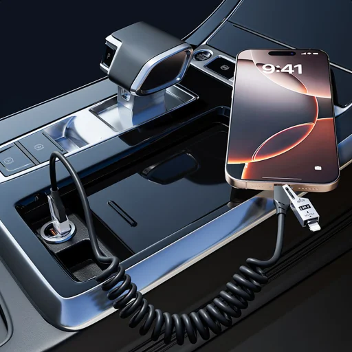 Dudao L20 Pro 4 az 1-ben USB-A / USB-C - Lightning / USB-C kábel - Fekete - 6