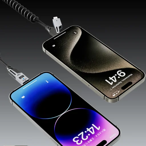 Dudao L20 Pro 4 az 1-ben USB-A / USB-C - Lightning / USB-C kábel - Fekete - 7