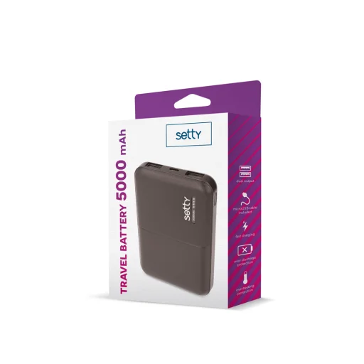 Setty power bank 5000 mAh SPB-05 fekete - 2