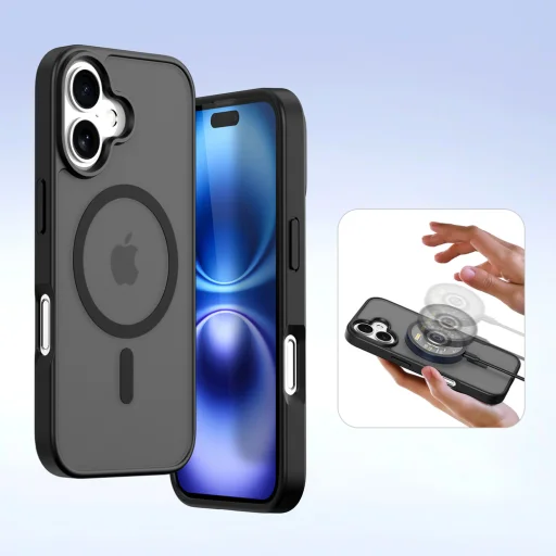 Dux Ducis Lawa bőr iPhone 16 tok - Fekete tok - 6