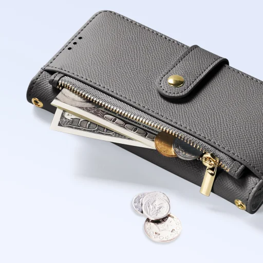 Dux Ducis Lawa bőr iPhone 15 tok - Szürke tok - 9