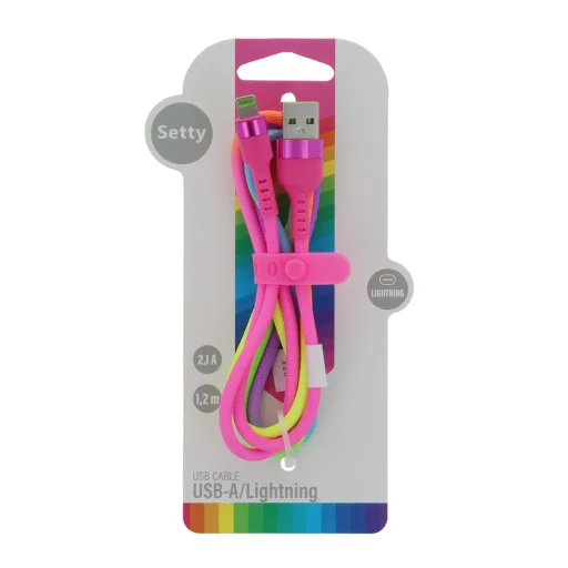 Rainbow Setty USB - Lightning kábel 1,2 m 2,1A KNA-L-1.22.113 - 2