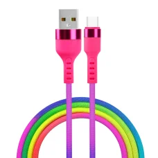 Setty USB - USB-C kábel 1,2 m 2,1A KNA-C-1.22.113 szivárvány