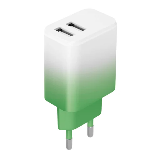 Setty töltő 2x USB 18W LSIG-AA-20 menta-fehér átmenet - 1